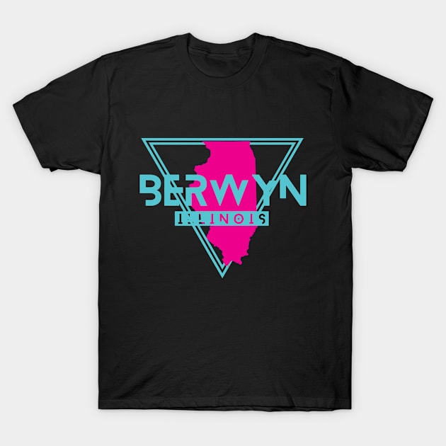 Berwyn Illinois Retro Vintage Triangle IL T-Shirt by manifest